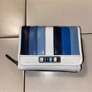 Brighton Cabana Blue Small Tri-Fold Leather Wallet NWT